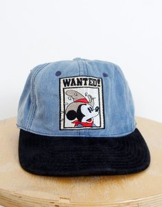 90&#039;s Disney STORE Mickey Mouse Cap ( MADE IN U.S.A. , Leather )