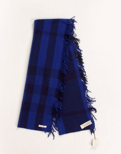 BURBERRY HAPPY TONAL CHECK WOOL CASHMERE SCARF ( MADE IN SCOTLAND )