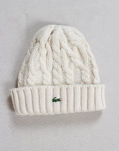 Lacoste White Wool Beanie ( Made in JAPAN )