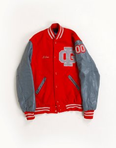 90&#039;s HOLLOWAY VARSITY JACKET  ( Leather ,MADE IN U.S.A. , M size )
