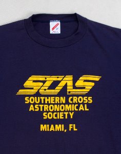 80&#039;s Southern cross astronomical society 50/50 Vintage T shirt ( MADE IN U.S.A. , L size )