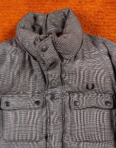 FRED PERRY HOUND TOOTH CHECK GOOSE DOWN JACKER  ( S size )