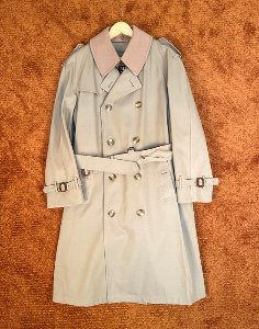80&#039;s DAKS Double Breasted Wool Lining Trench Coat  ( Dead stock , Made in U.S.A. , 40 Reg size )