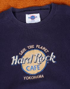90&#039;s HardRock Cafe YOKOHAMA VINTAGE SWEAT SHIRT   ( Made in U.S.A. , 80/20 ,  M size )