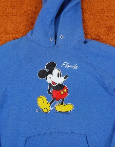 80&#039;s VELVA SHEEN By DISNEY COMPANY MICKEY FLORIDA HOODIE ( MADE IN U.S.A. L size )