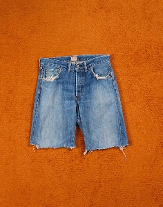 90&#039;s Edwin 505 SXR Selvedge Distressed Shorts ( Made in JAPAN , 33 inc )