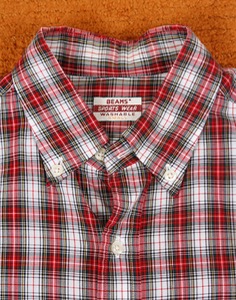 BEAMS PLUS SPORTS WEAR  CHECK SHIRT (  Made in JAPAN , S size )