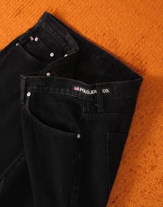 POLO JEANS COMPANY , LOOSE FIT BLACK PANTS ( 38 size )
