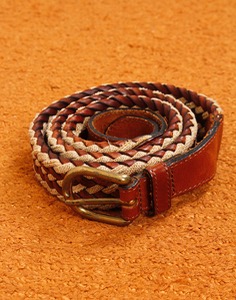 Vintage Woven Leather Belt ( Made in ITALY ,  107.5 cm )