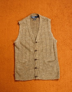Polo Ralph Lauren Linen / Silk Knit Vest  ( M size )