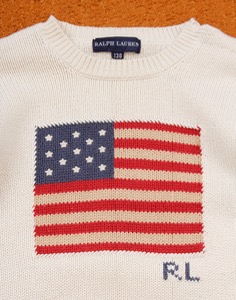 Polo Ralph Lauren Flag Sweater  ( KIDS 130 size )