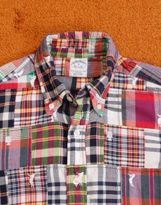 BROOKS BROTHERS MADRAS FABRIC PATCHWORK SHIRTS ( M size )