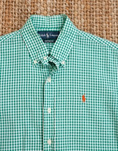 Polo Ralph Lauren Seersucker Half Shirt  ( Custom Fit ,  S size )