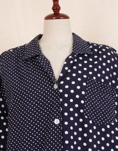 Vintage Day&#039;s Seersucker Half  Shirt ( MADE IN JAPAN, L size )
