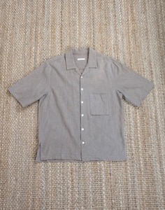 s.k. manor hill Ramie 100% OPEN COLLAR  SHIRT  ( Made in U.S.A. , M size )