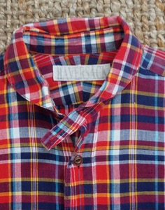 HAVERSACK Check Round Collar Shirt ( Made in JAPAN , M size )