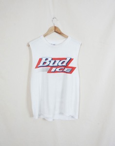 1996&#039;s BUD ICE BEWARE OF THE PENGUINS Vintage Sleeveles Shirt ( Made in U.S.A. L size )