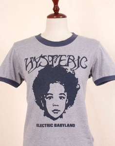 90&#039;s Hysteric Glamour Electric Babyland Ringer Tee ( Single Stitch, MADE IN JAPAN, S size )