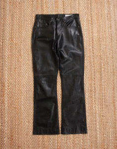 ICEJEANS ICEBERG Black Leaher Pants  (cowhide, MADE IN ITALY, 26 inc )