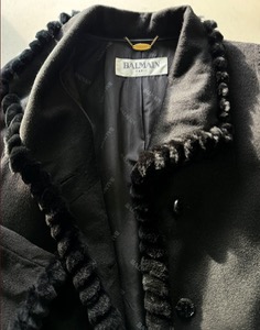 BALMAIN BLACK COAT ( MADE IN JAPAN, L size )