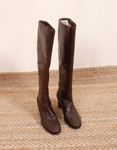 HERMES CLASSIC CALF SKIN BOOTS ( Made in ITALY , 36 1/2 size )