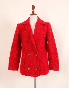 Vintage Knit cardigan ( HAND MADE, S size )