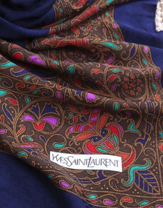 YvesSaintLaurent Vintage Silk Scarf ( 100% silk, 90x88 )