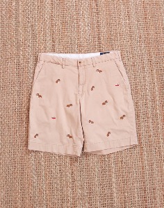 Polo Ralph Lauren Dog Embroidery Stretch Classic Fit Shorts (  32 inc )