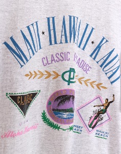 90&#039;s MAUI, HAWAII,KAUKAI CLASSIC PARADISE Vintage T-Shirt ( Made in U.S.A. , single stitch , L size )