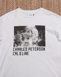 CHARLES PETERSON × CAL O LINE _RAJI&#039;S KURT GUITAR OVER HEAD, T-SHIRT (  Made in JAPAN , L size )