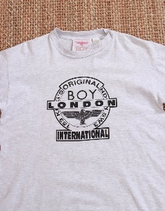 90&#039;s Vintage BOY LONDON Punk Gray T-Shirt ( Made in U.S.A. , L size )